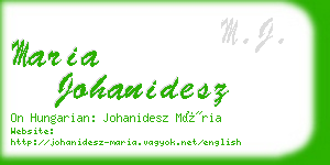 maria johanidesz business card